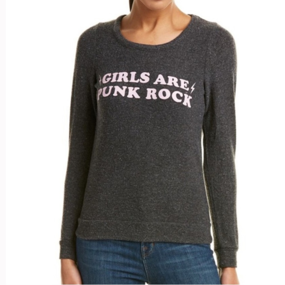 Girls are Punk Rock Chaser sweater gray nwt